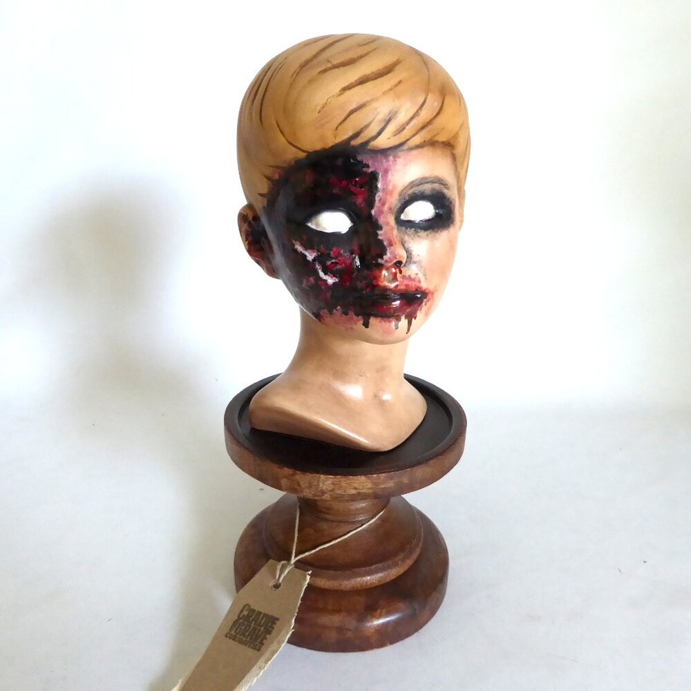 NEW ZOMBIE BOY BUST ANKLE BITER CURIOSITIES UPCYCLED GOTHIC HORROR FIGURE ODDITY